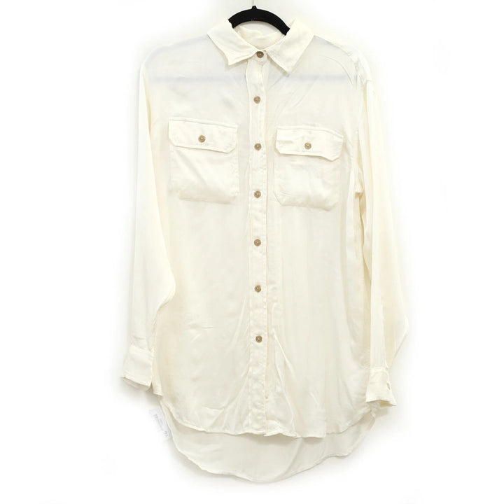 Denim &amp; Supply Ralph Lauren 纯色象牙色长袍衬衫上衣 XS