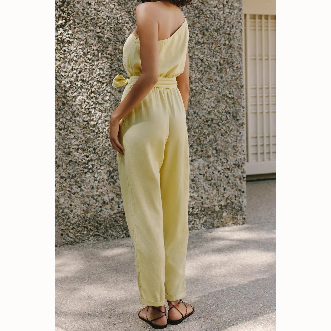 Anthropologie Celandine One-Shoulder Jumpsuit Dress
