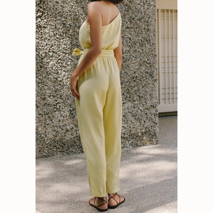 Anthropologie Celandine One-Shoulder Jumpsuit Dress
