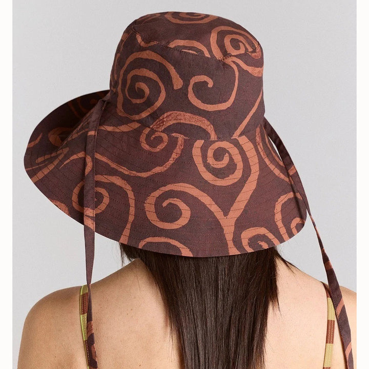 Damson Madder Reversible Sunhat Mixed Swirl Hat Two-in-one Print Logo