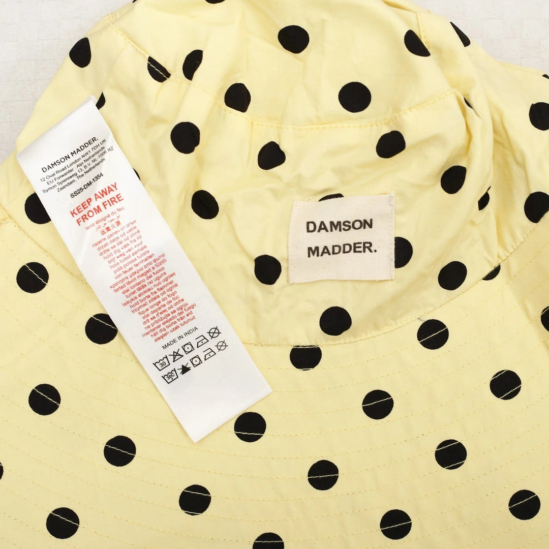 Damson Madder Polka Dot Bucket Hat Printed Embroidered Logo