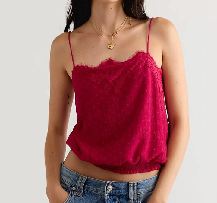 Free People Sunflare Cami Cropped Tank Blouse Top