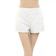 Free People White Floral Embroidered Cheeky Shorts