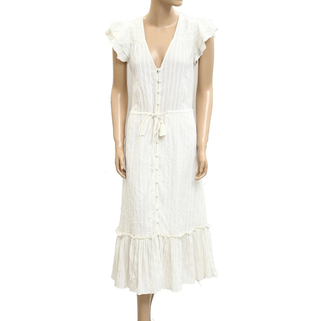 Veronica Beard Tinzia Lurex-Striped Midi Dress