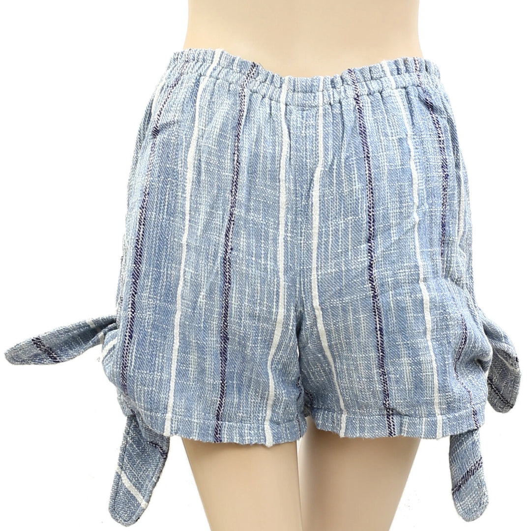 Free People Blue Bonnet Tie Shorts