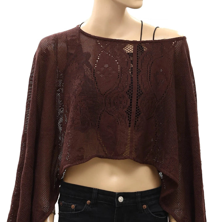 Free People Elsa Poncho Cropped Top