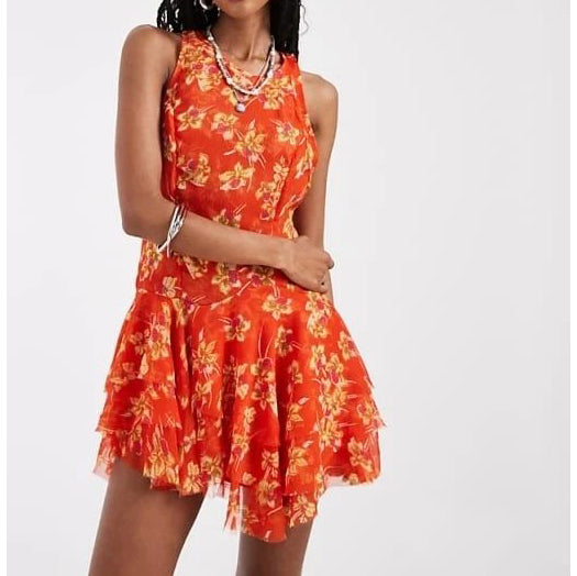 Free People Raven Printed Mini Dress
