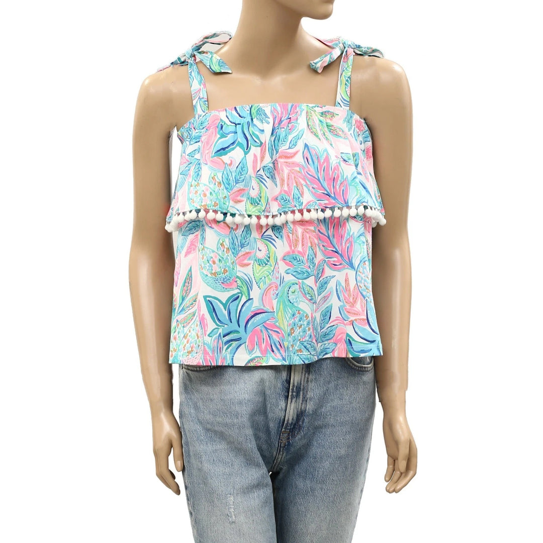 Lilly Pulitzer Benita Floral Print Tank Blouse Top