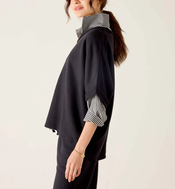 Voyageur By Mersea Frenchie Raw Edge V-Neck Sweatshirt Top