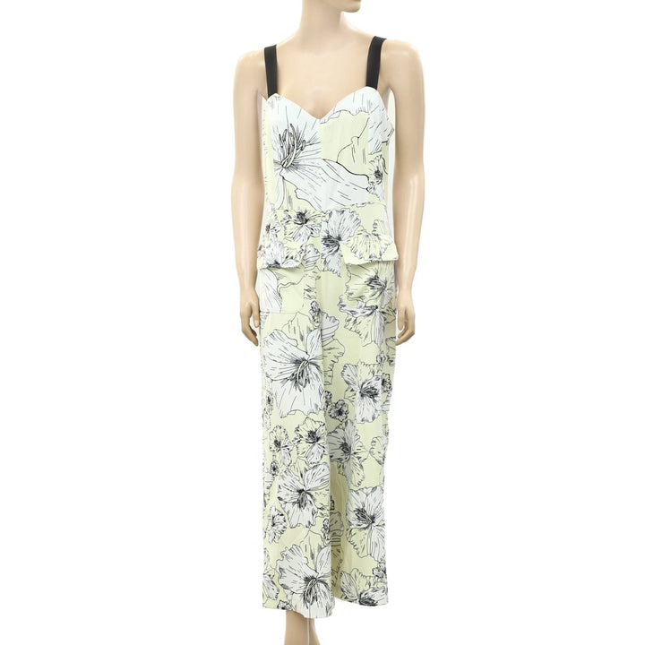 Anthropologie Tropical Floral Printed Jumpsuit Dress