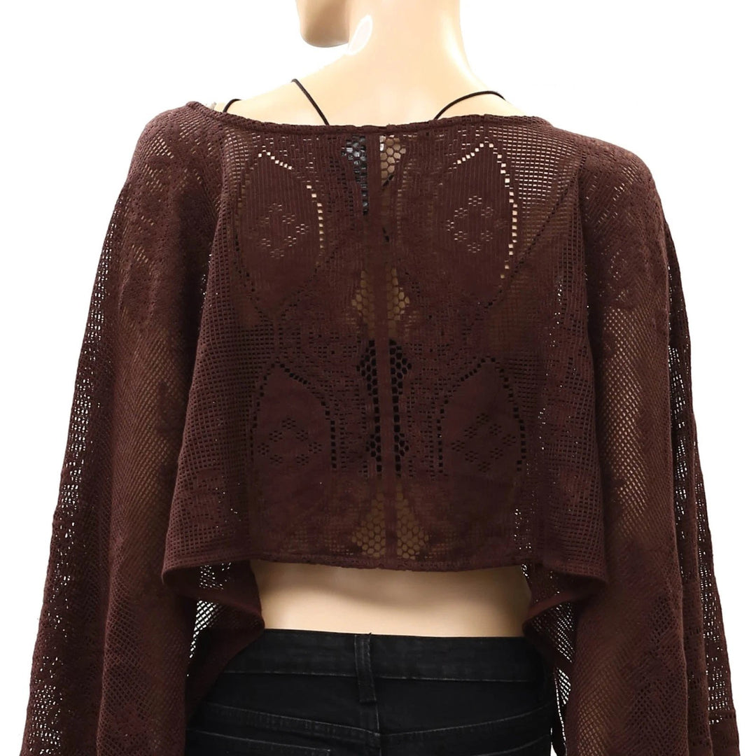 Free People Elsa Poncho Cropped Top