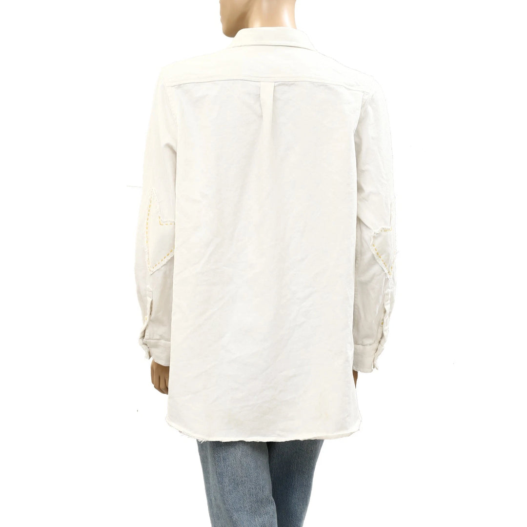 Kerri Rosenthal Mia Shirt Quilted Patch Shirt Top