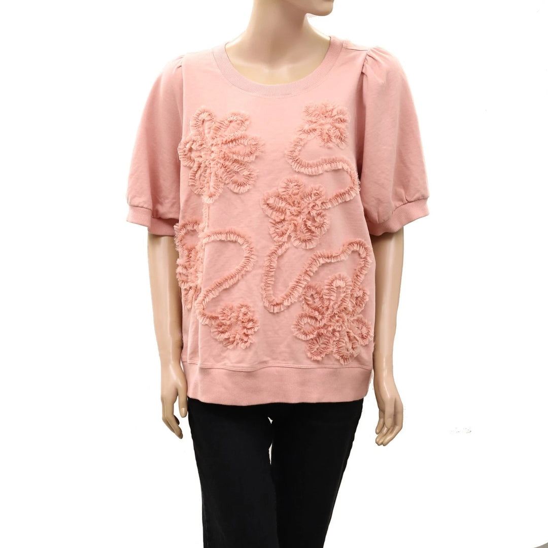 Maeve By Anthropologie Puff-Sleeve Floral Blouse Top
