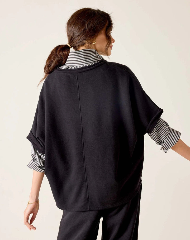 Voyageur By Mersea Frenchie Raw Edge V-Neck Sweatshirt Top