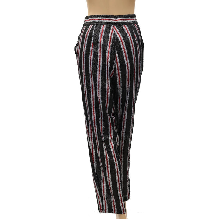 Frances Valentine Stripe Print Straight-Leg Trouser Pants