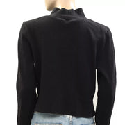 BDG Urban Outfitters Slouchy Solid Thermal Black Blouse Top