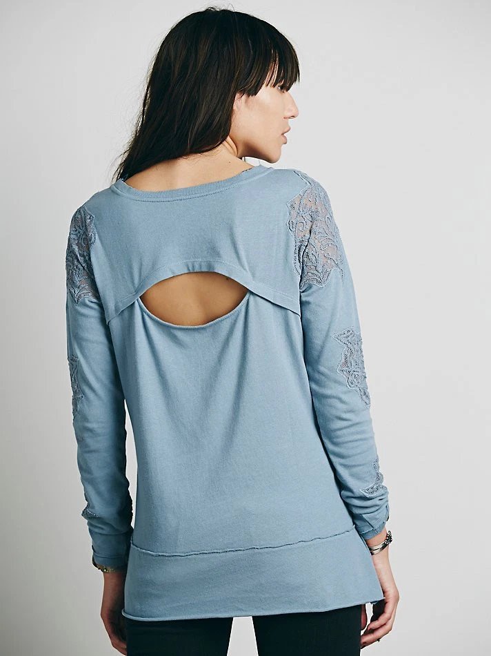 Free People Grandpa Jersey Outer Sunset Blouse Top