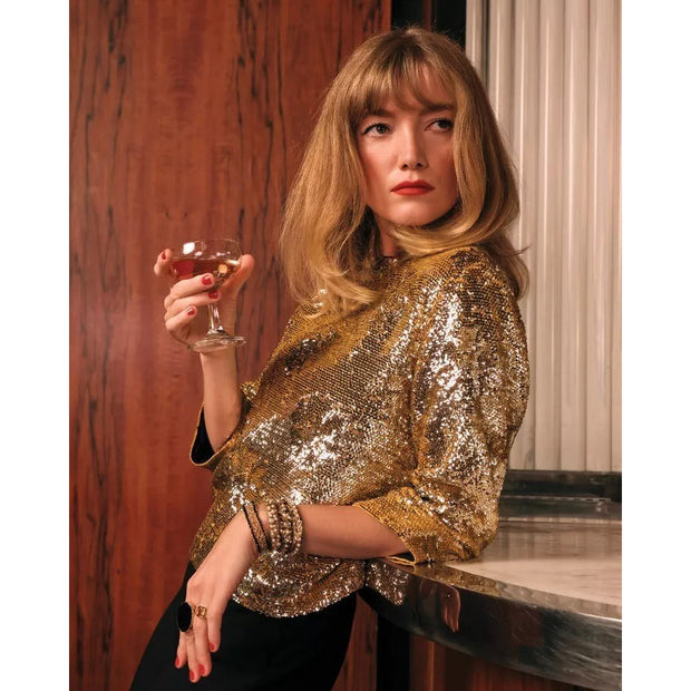 Frances Valentine Taylor Sequin Blouse Top