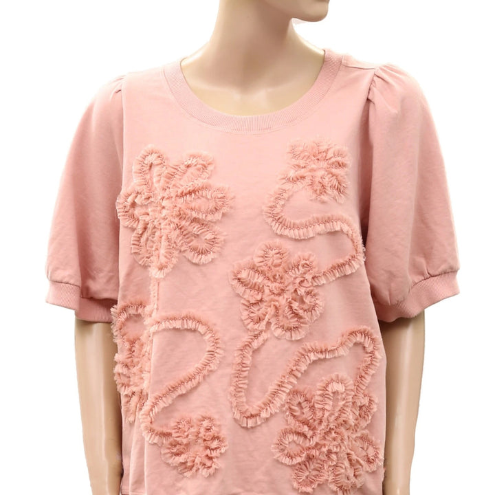 Maeve By Anthropologie Puff-Sleeve Floral Blouse Top