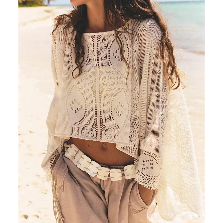 Free People Elsa Poncho Cropped Top