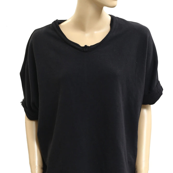 Voyageur By Mersea Frenchie Raw Edge V-Neck Sweatshirt Top