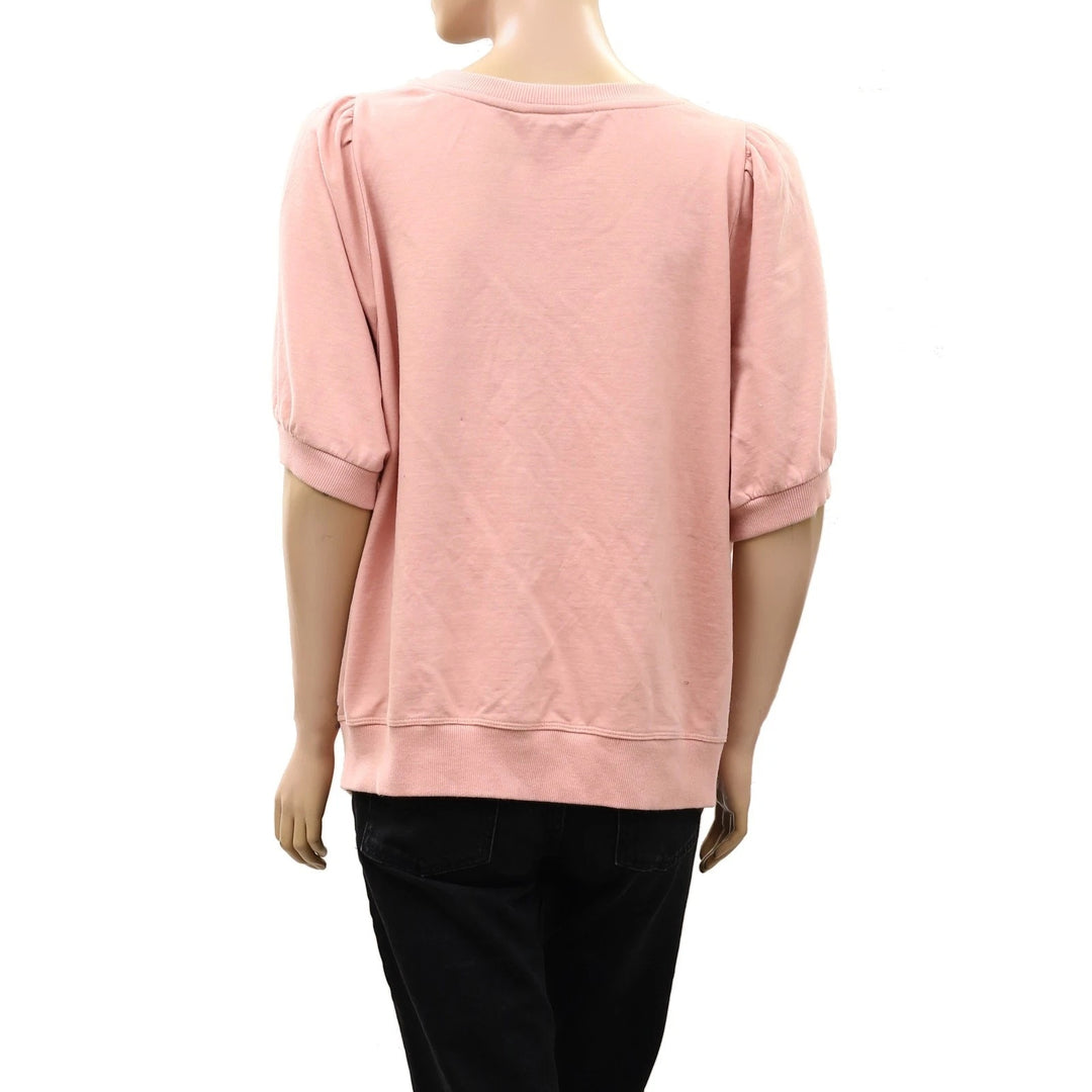 Maeve By Anthropologie Puff-Sleeve Floral Blouse Top