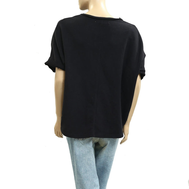 Voyageur By Mersea Frenchie Raw Edge V-Neck Sweatshirt Top