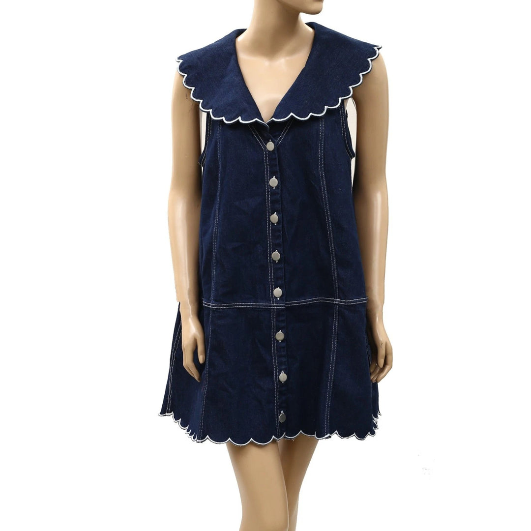 Anthropologie Pilcro Scalloped Denim Buttondown Dress