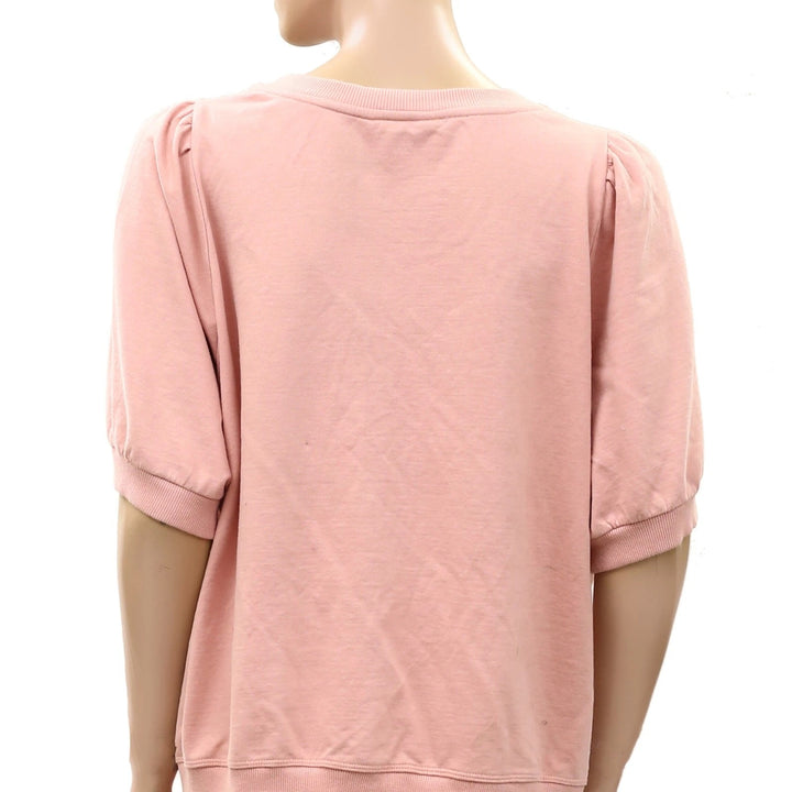 Maeve By Anthropologie Puff-Sleeve Floral Blouse Top