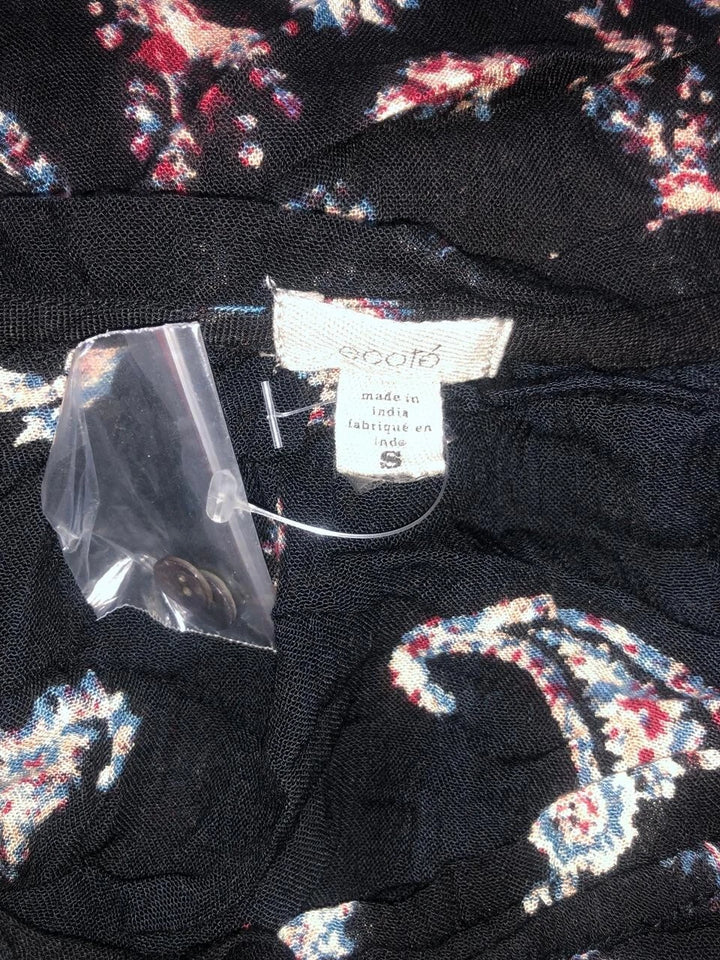 Ecote Urban Outfitters Paisley Printed Black Shirt Blouse Top