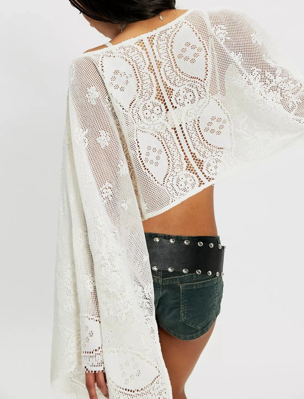 Free People Elsa Poncho Cropped Top