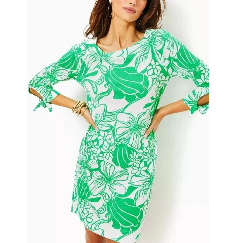 Lilly Pulitzer Lidia Floral Print Boatneck Mini Dress