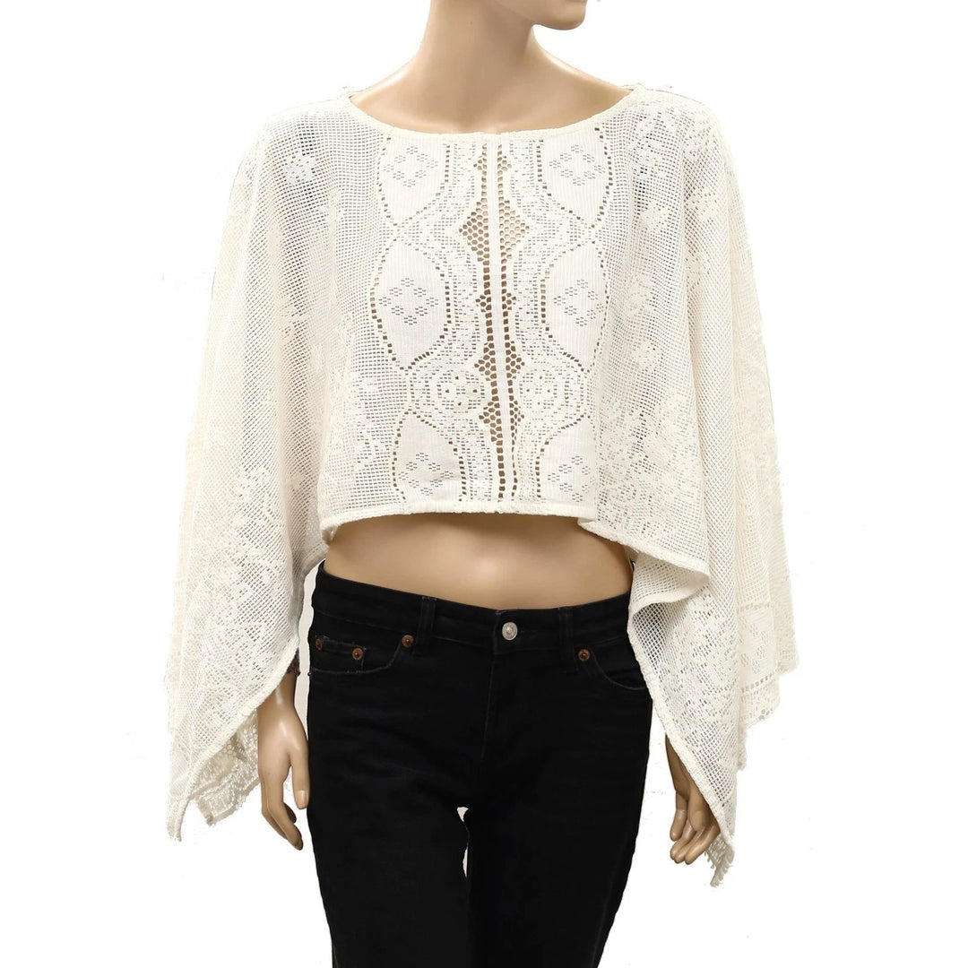 Free People Elsa Poncho Cropped Top