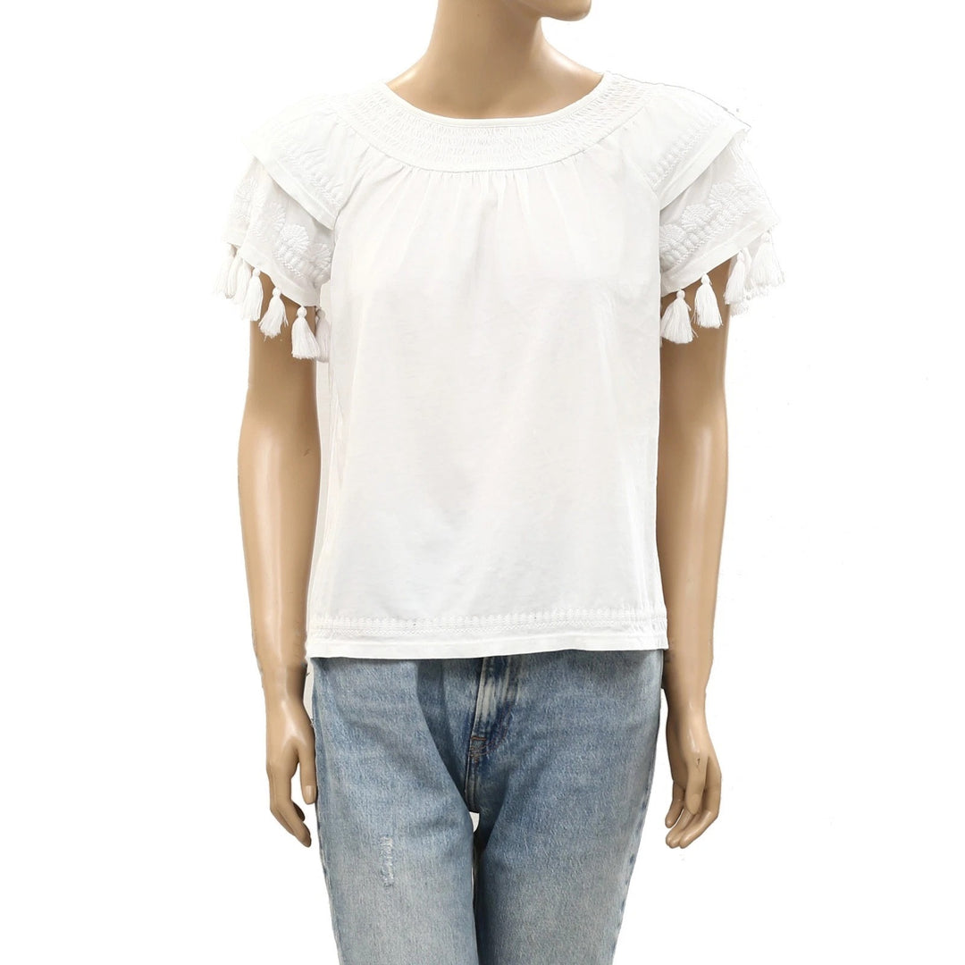Lilly Pulitzer Embroidered Smocked Blouse Top