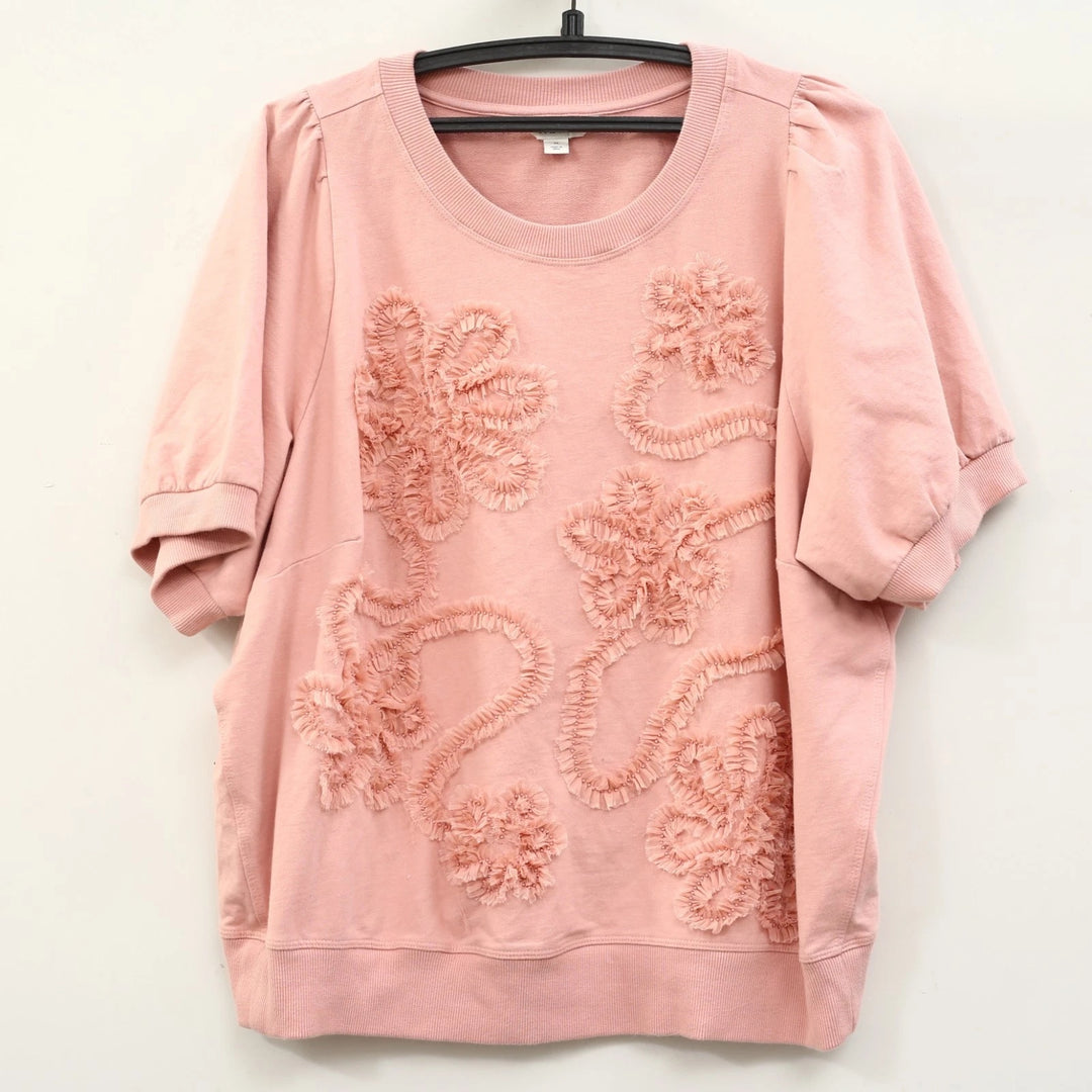 Maeve By Anthropologie Puff-Sleeve Floral Blouse Top