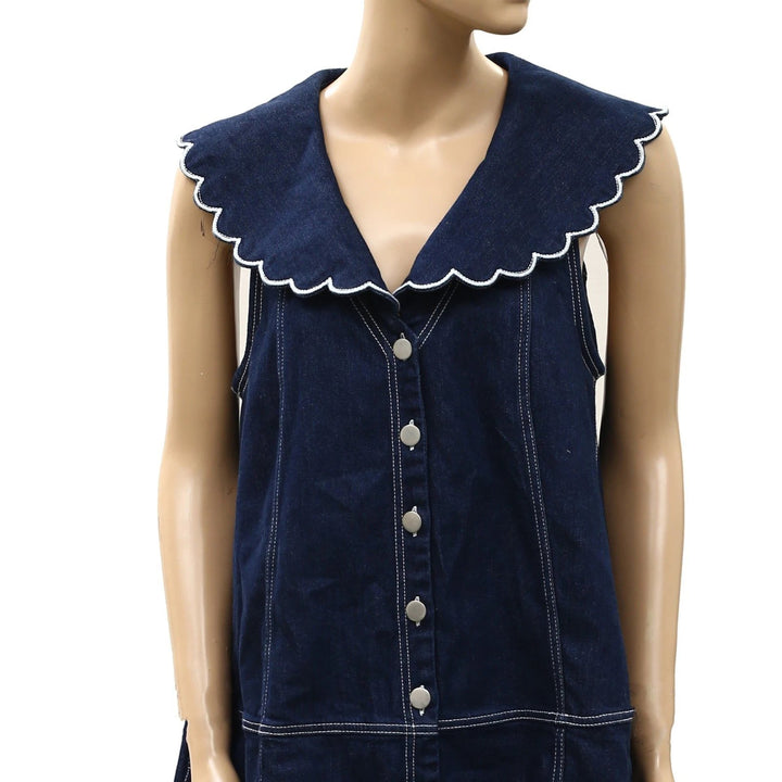 Anthropologie Pilcro Scalloped Denim Buttondown Dress