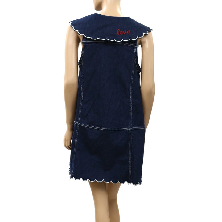 Anthropologie Pilcro Scalloped Denim Buttondown Dress