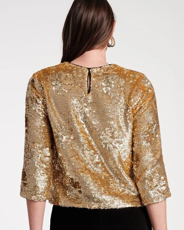 Frances Valentine Taylor Sequin Blouse Top