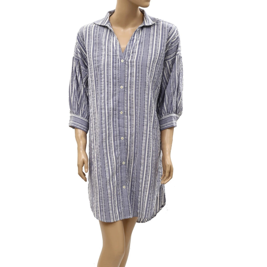 Kerri Rosenthal Striped Printed Mini Shirt Dress
