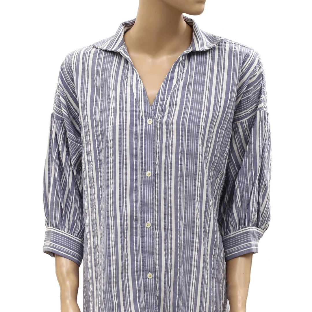 Kerri Rosenthal Striped Printed Mini Shirt Dress