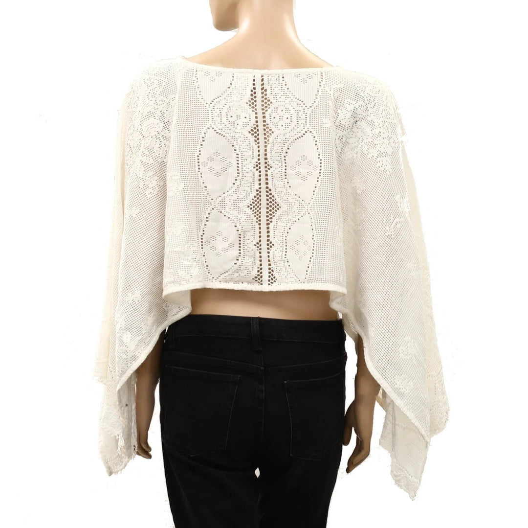 Free People Elsa Poncho Cropped Top