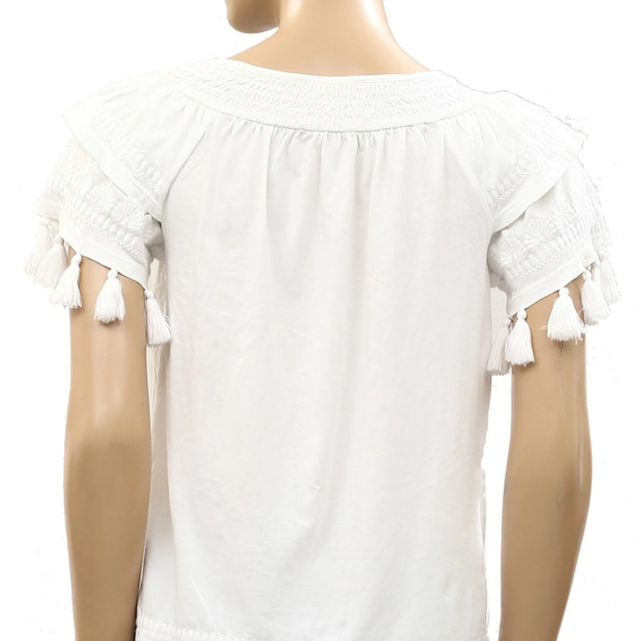 Lilly Pulitzer Embroidered Smocked Blouse Top