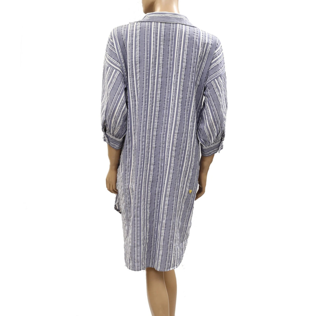 Kerri Rosenthal Striped Printed Mini Shirt Dress
