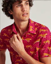 BONOBOS Riviera 豹纹印花纽扣男式衬衫