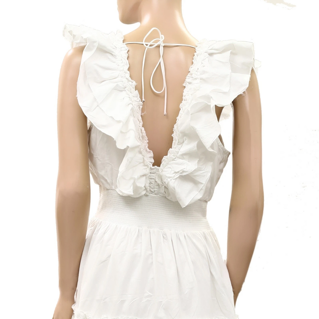 Anthropologie Love the Label Topanga Ruffled V Neck Maxi Dress