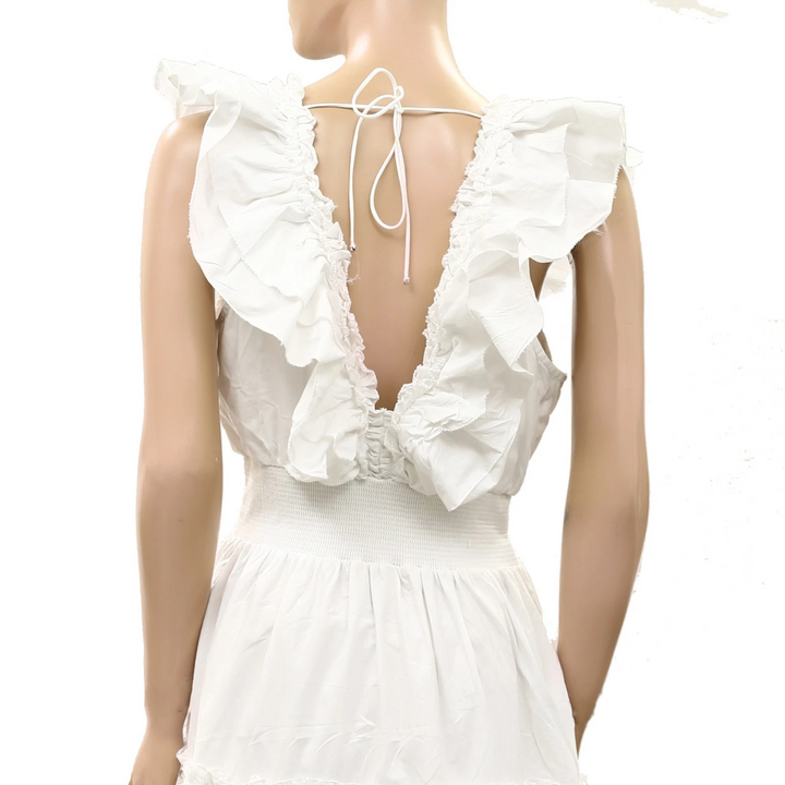 Anthropologie Love the Label Topanga Ruffled V Neck Maxi Dress
