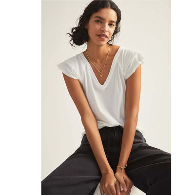 Maeve Anthropologie Catie Ruffle-Sleeved Tee Blouse Top