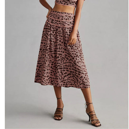 By Anthropologie Crochet Lace Midi Skirt