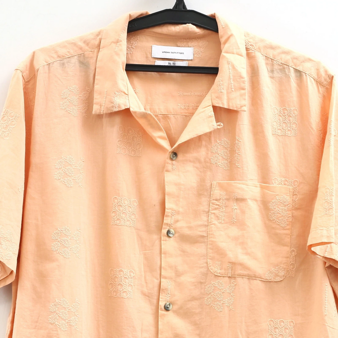 Urban Outfitters UO Men's Embroidered Buttondown Shirt Top
