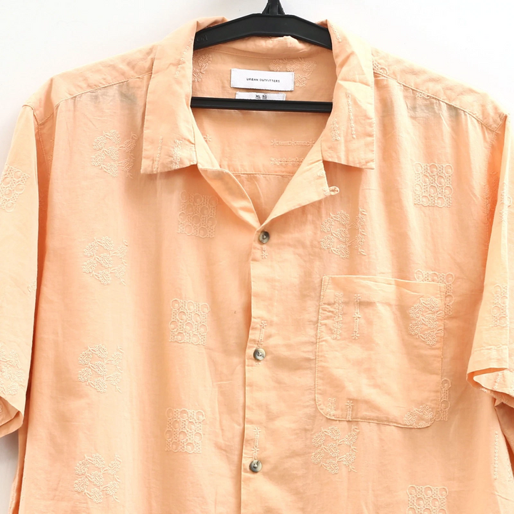 Urban Outfitters UO Men's Embroidered Buttondown Shirt Top